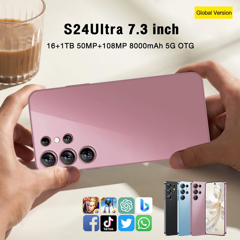 Custom Original S24 Ultra Unlocked Cell Phone Big Screen 16gb + 1tb 5G smartphone Dual Sim Android ultra 24 phone