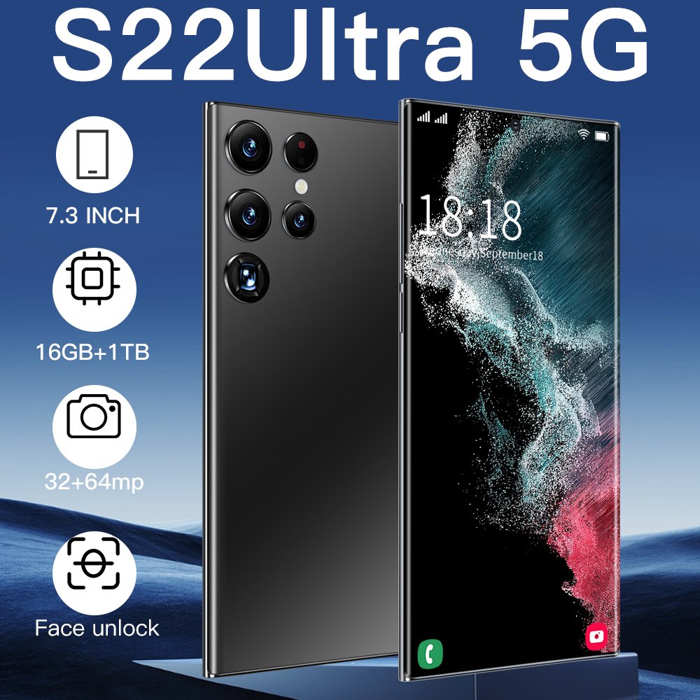 2023 NEW S22 Ultra 5g Mobile Phone 7.3 Inch 16Gb + 1Tb Android Smartphone Android 12.0 Cellphones