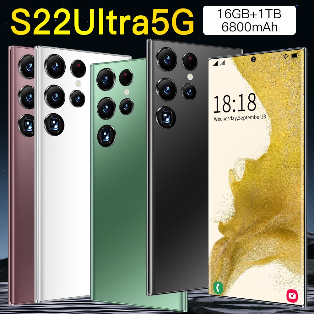 2023 NEW S22 Ultra 5g Mobile Phone 7.3 Inch 16Gb + 1Tb Android Smartphone Android 12.0 Cellphones