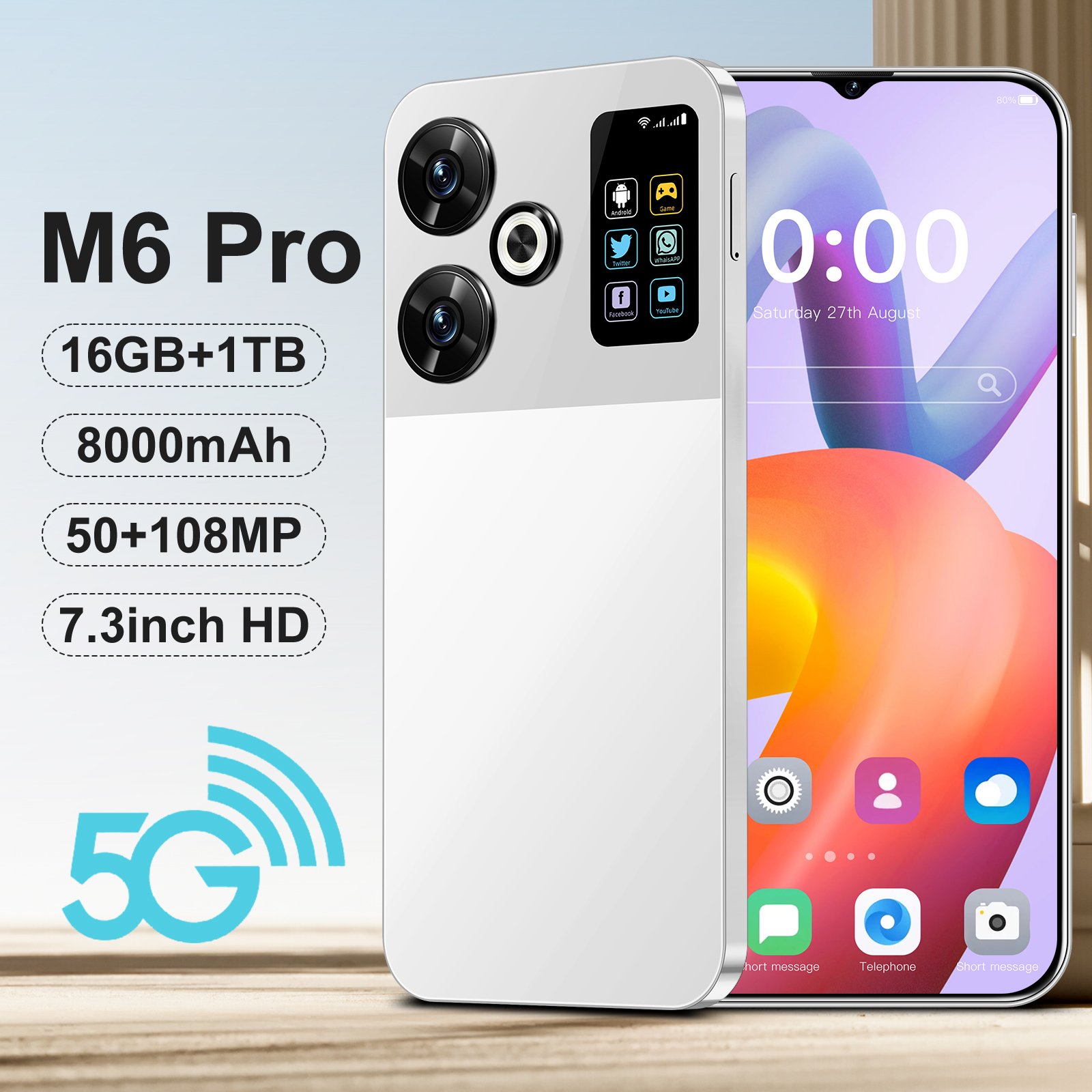 OEM M6 Pro 16GB 1TB Gaming Smartphone - Affordable 4G/5G Option