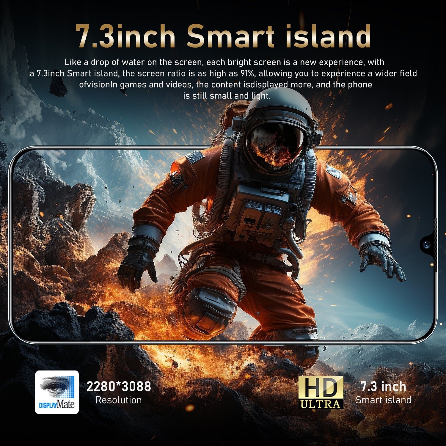 New 5g smartphone Pova 5 Pro cross-border mobile phones 7.3 inch incell Screen 2+16G foreign trade smart phone