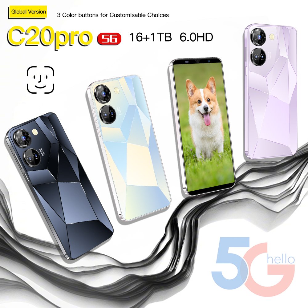 2023 New Version Original camon 20 pro 5g Phone 7.3Inch 12Gb + 512Gb Android 13 Smartphone Dual Sim Ten Core Smart Mobile Phones