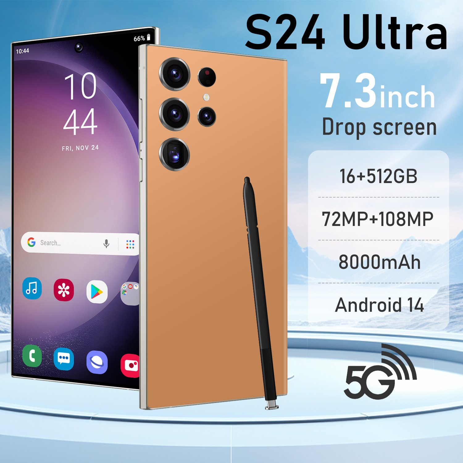 Hot Selling Custom S24 Ultra Unlocked Cell Phone Big Screen 5g Smartphone 16gb + 1tb Android13.0 Phone