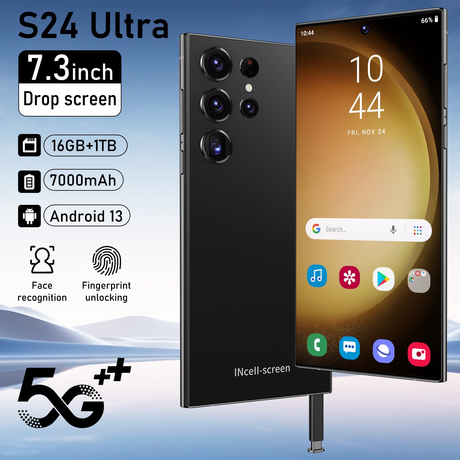 Experience the Pro S24 Android mobile phones 16GB RAM 1TB Storage 7.0 Full Display 10-Core Processor Dual SIM