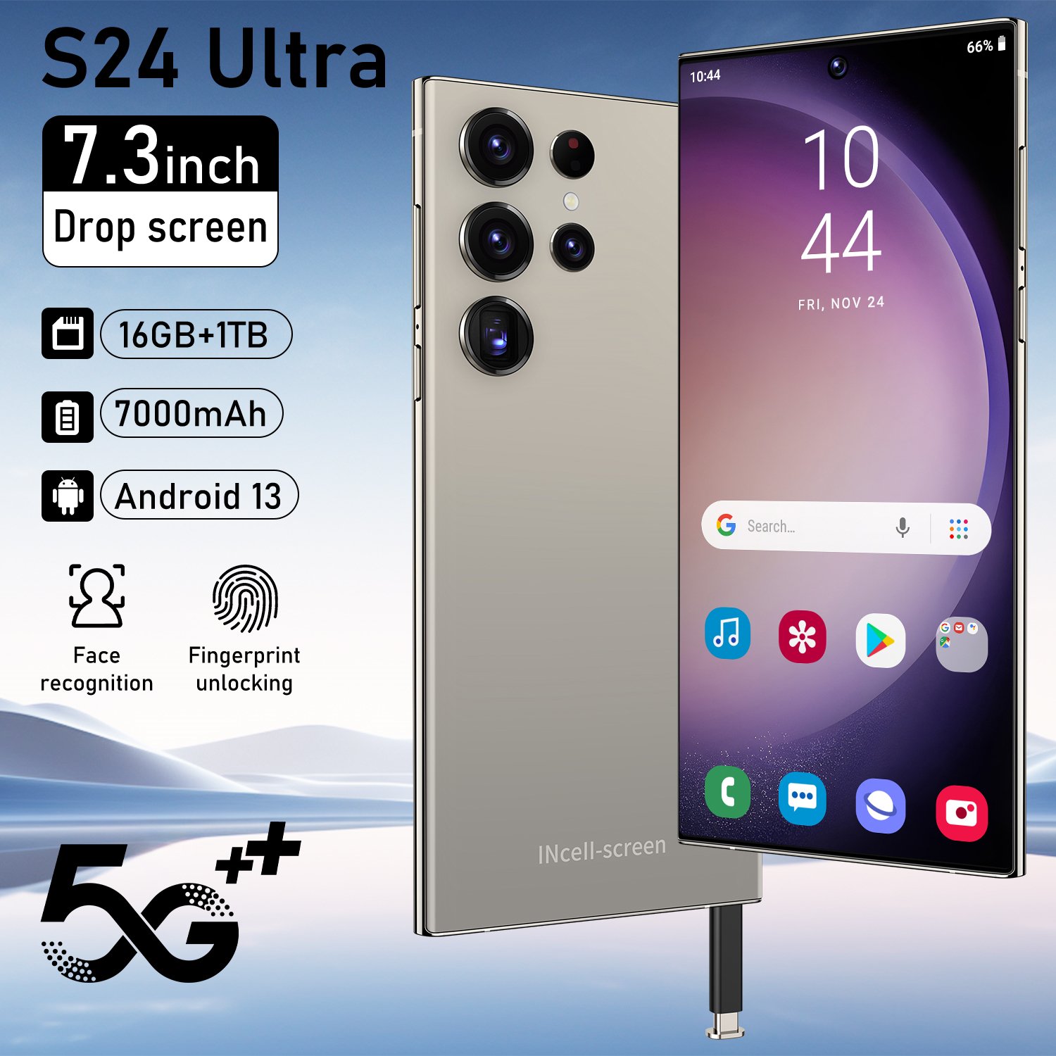 Experience the Pro S24 Android mobile phones 16GB RAM 1TB Storage 7.0 Full Display 10-Core Processor Dual SIM