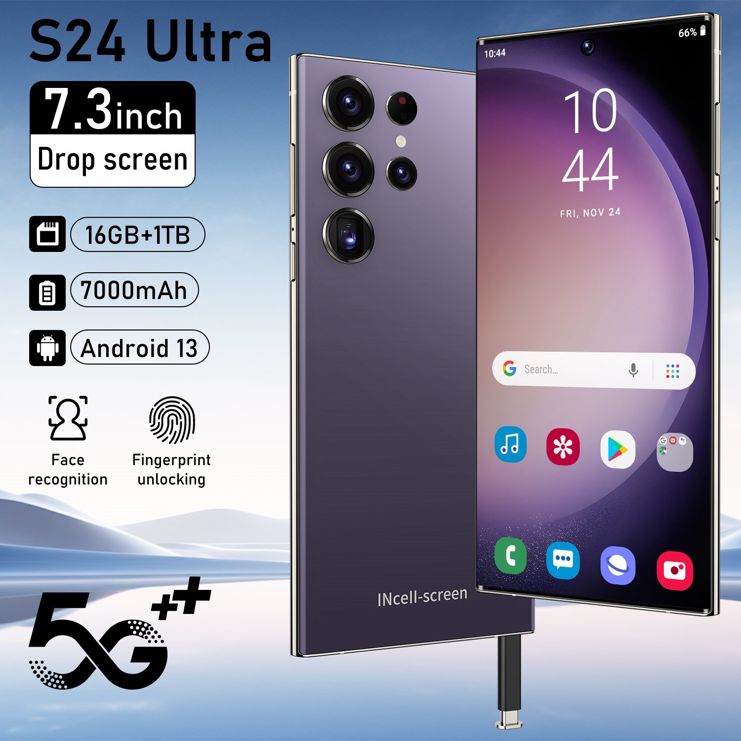 Experience the Pro S24 Android mobile phones 16GB RAM 1TB Storage 7.0 Full Display 10-Core Processor Dual SIM