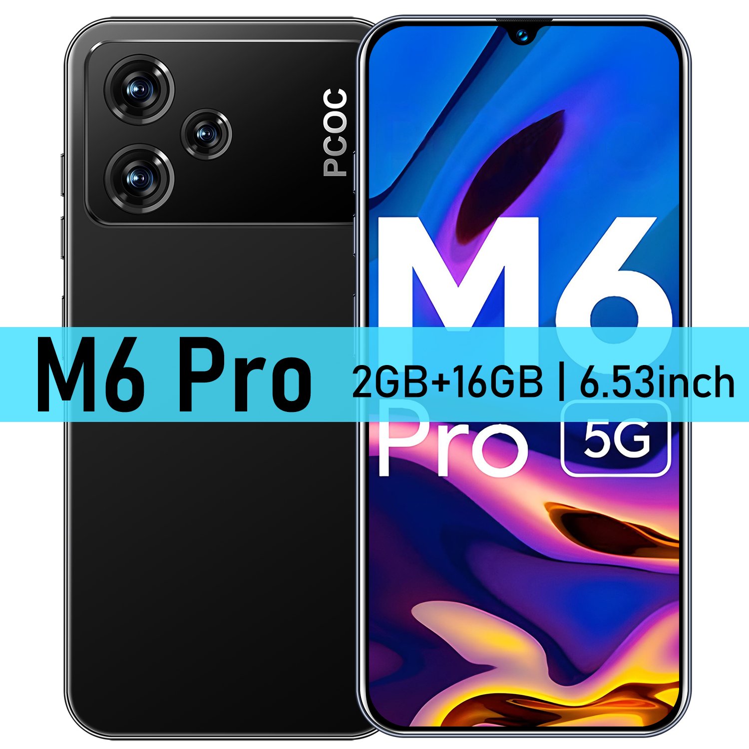 2024 Hot Sale M6 Pro Android Smartphones Wholesale 5G Cheap Mobile Phones with WCDMA Cellular