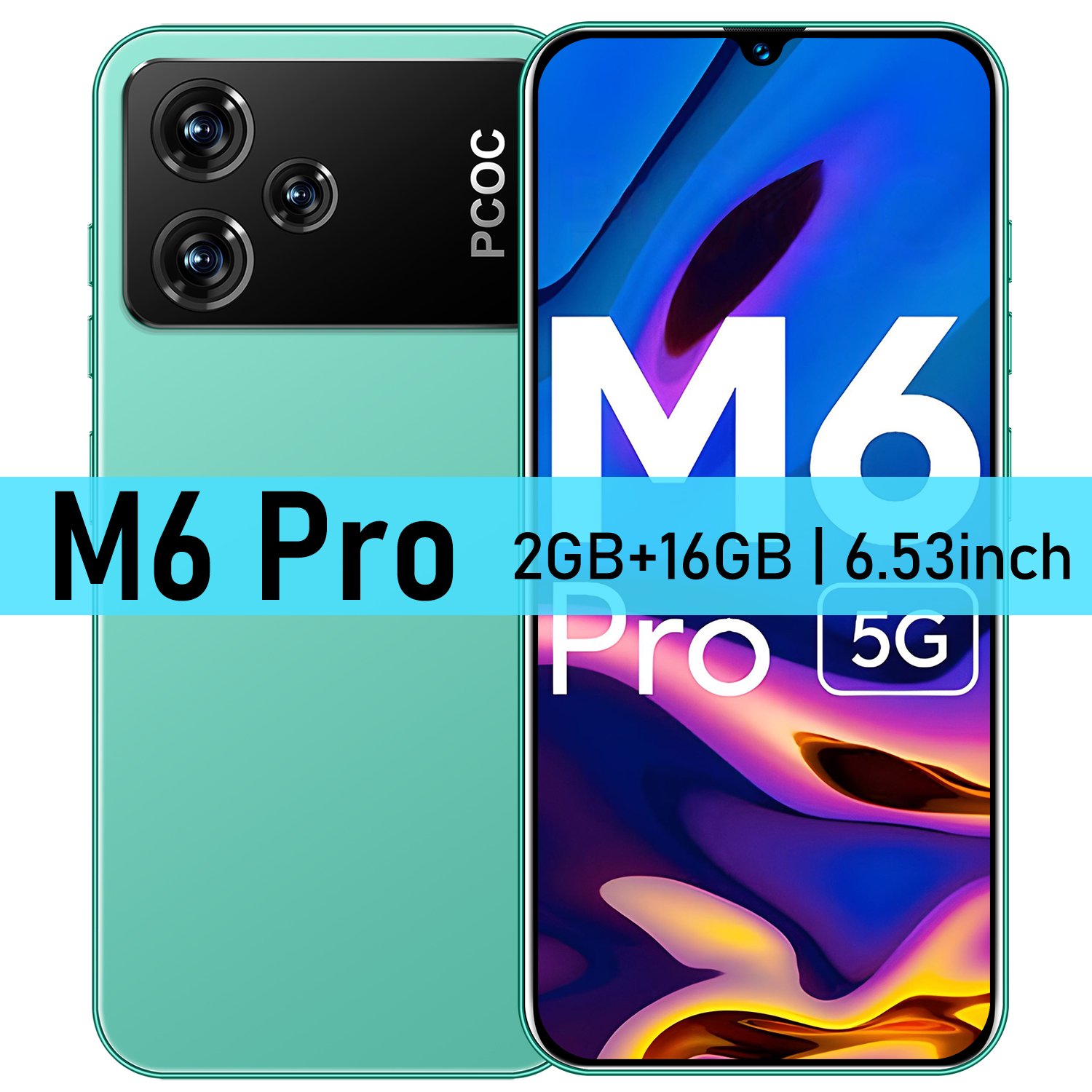 2024 Hot Sale M6 Pro Android Smartphones Wholesale 5G Cheap Mobile Phones with WCDMA Cellular