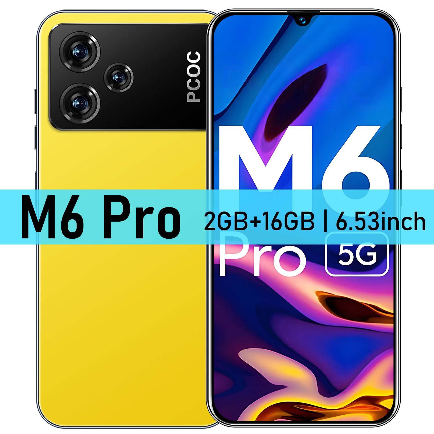 2024 Hot Sale M6 Pro Android Smartphones Wholesale 5G Cheap Mobile Phones with WCDMA Cellular