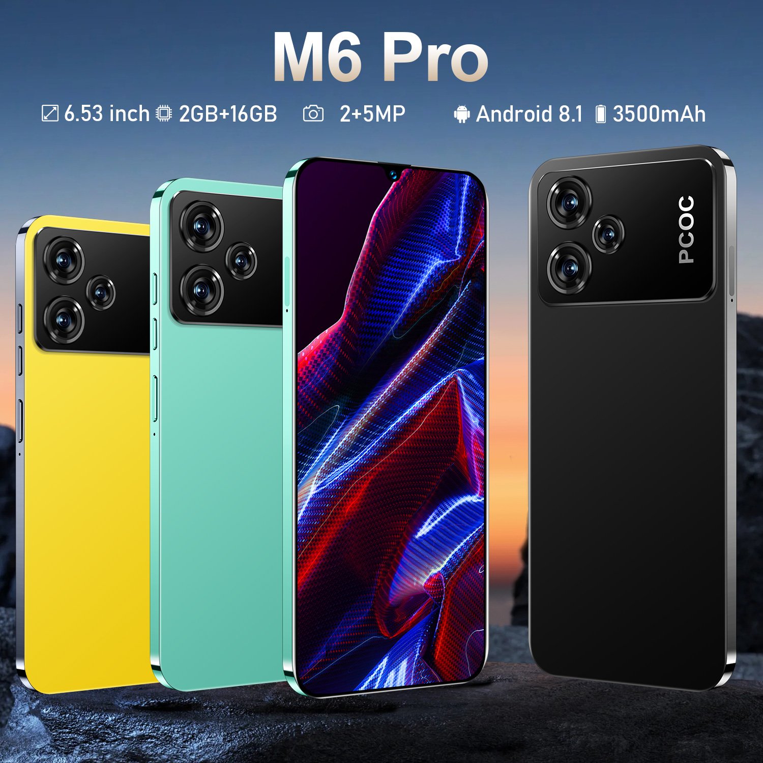 2024 Hot Sale M6 Pro Android Smartphones Wholesale 5G Cheap Mobile Phones with WCDMA Cellular