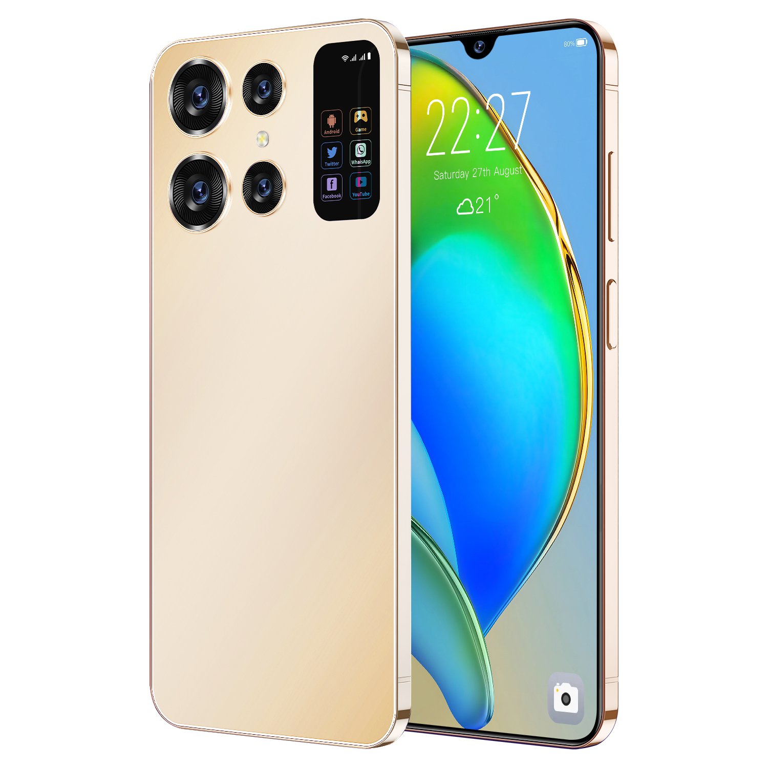 2024 S24 New Gaming 7.3-inch screen 16GB+1TB 5G-smartphones with Ultra-Slim Straight Screen and Dual SIM