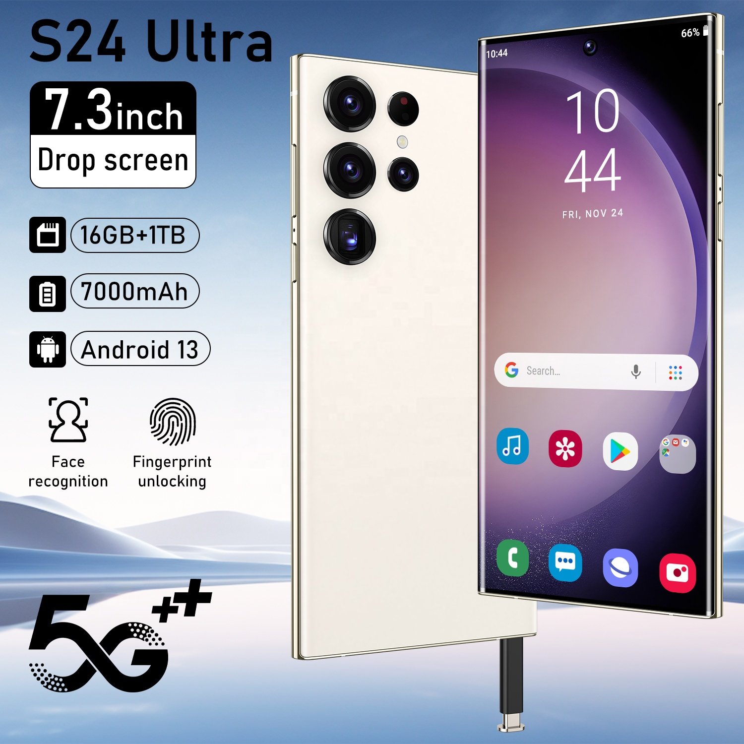 2024 New Global version Android 13 s24 ultra 5G Smartphone 7.3inch 16+1TB Mobile Phone Deca Core Cell Phone 5G smartphones