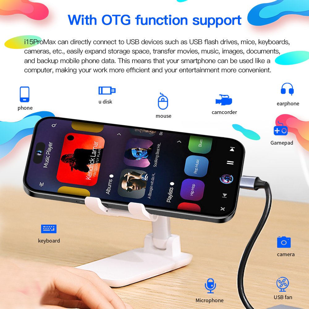 Phone 15 pro max 12GB+512GB Smartphone 5g Smartphone 6.7inch Screen Dual Sim Card I 15 phone 15 Pro Max 5g De Smartphones 64MP