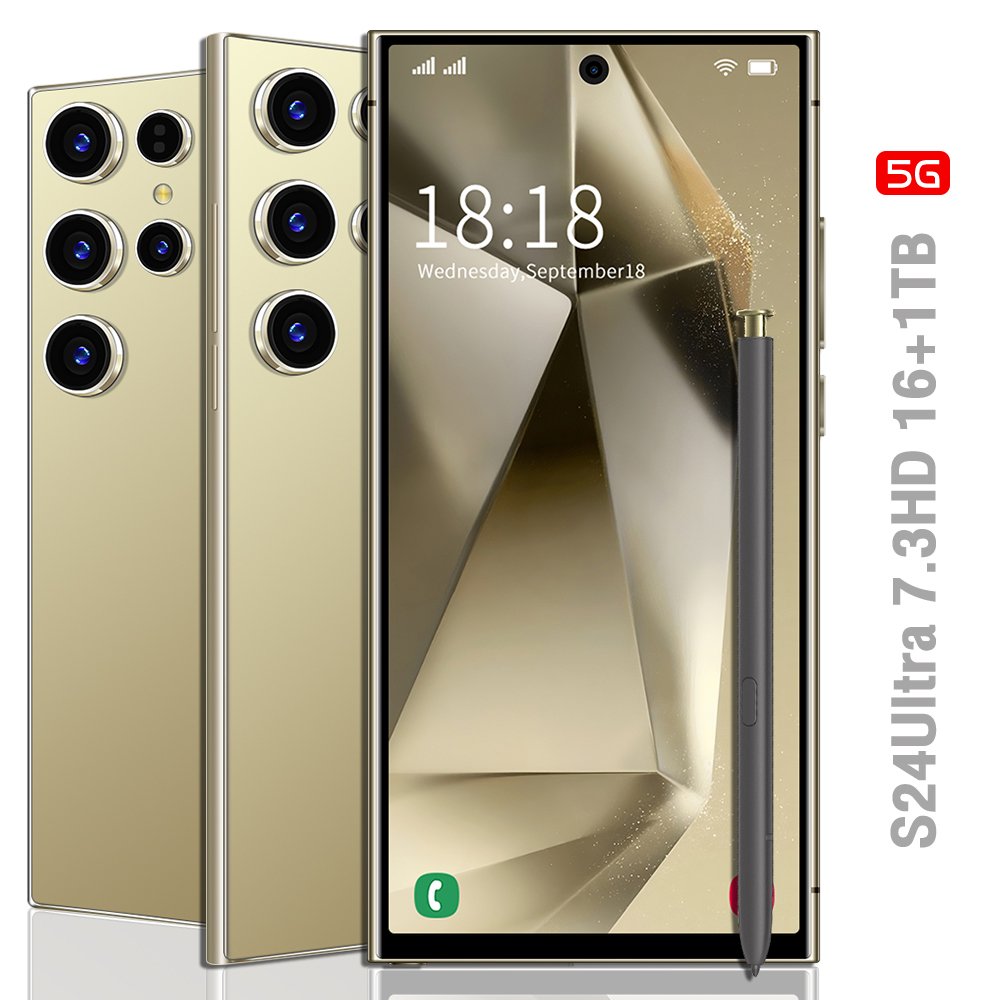 2024 New S24 Ultra 16+1TB 5G Android 12 Smartphone 6.8 Quick Charge big screen 6800mAh Battery Dual SIM Card Gaming Cell Phone