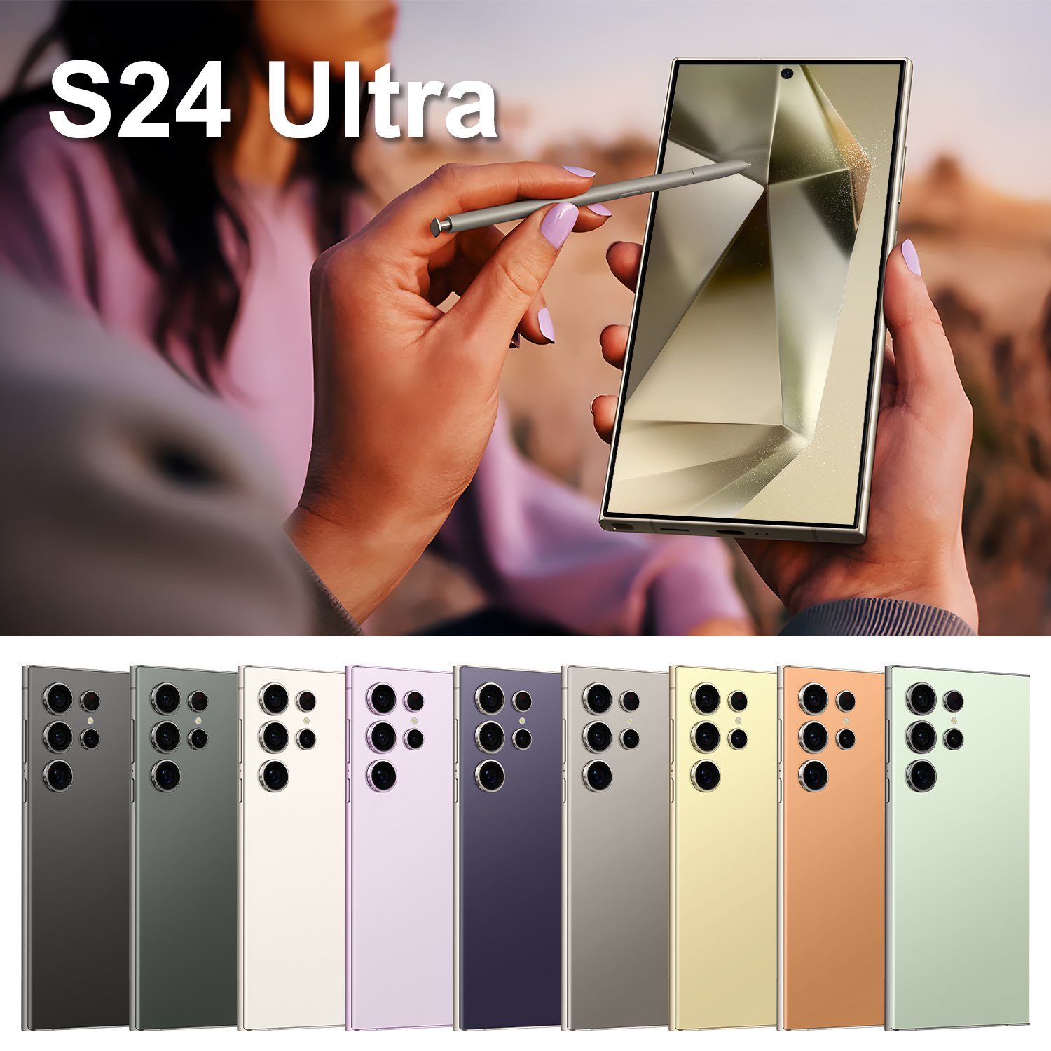 Galaxs S24 Ultra Global Version Phone 16GB+1T Smart Android13 Unlocked Phone 8000mah Qualcomm8 5G Dual SIM Smartphone S24Ultra