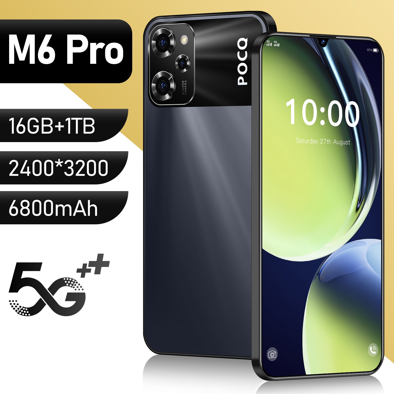New smartphone M6 Pro 7.3-inch 72mp + 108mp mobile phone 3g and 4g mobile phone 5g smartphone