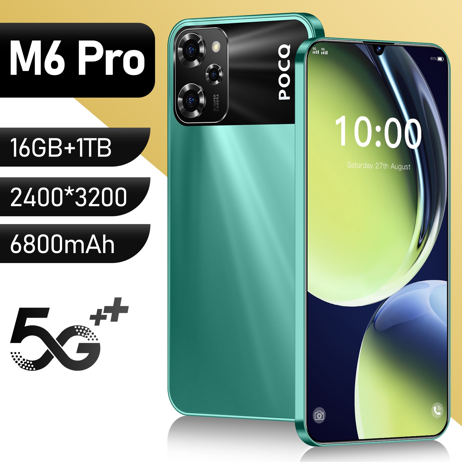 New smartphone M6 Pro 7.3-inch 72mp + 108mp mobile phone 3g and 4g mobile phone 5g smartphone