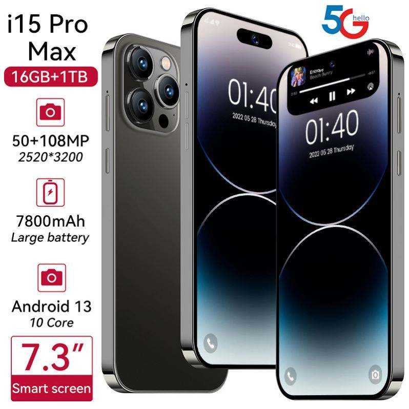 2024 original i15 phone 15 pro max 5g smartphone new arrival 6.7 Inches 16GB+512GB phone 15 clone Unlocked Android Mobile Phones