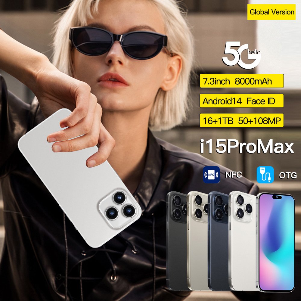Slimoro Phone Mobile Android Original Cellular Phone i For Phone 15 Promaxe Smartphone Telefon Gaming i15 16 Mobil 5G Smartphone