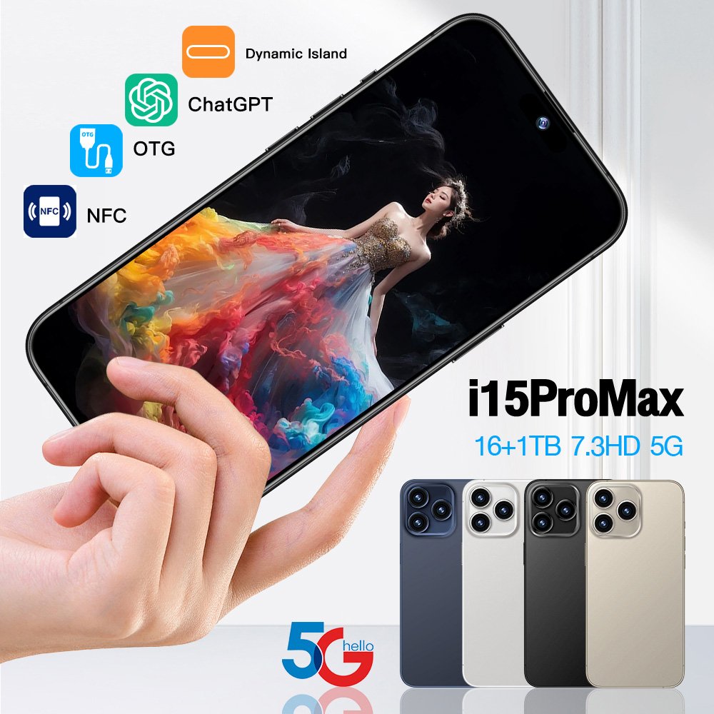Slimoro Phone Mobile Android Original Cellular Phone i For Phone 15 Promaxe Smartphone Telefon Gaming i15 16 Mobil 5G Smartphone