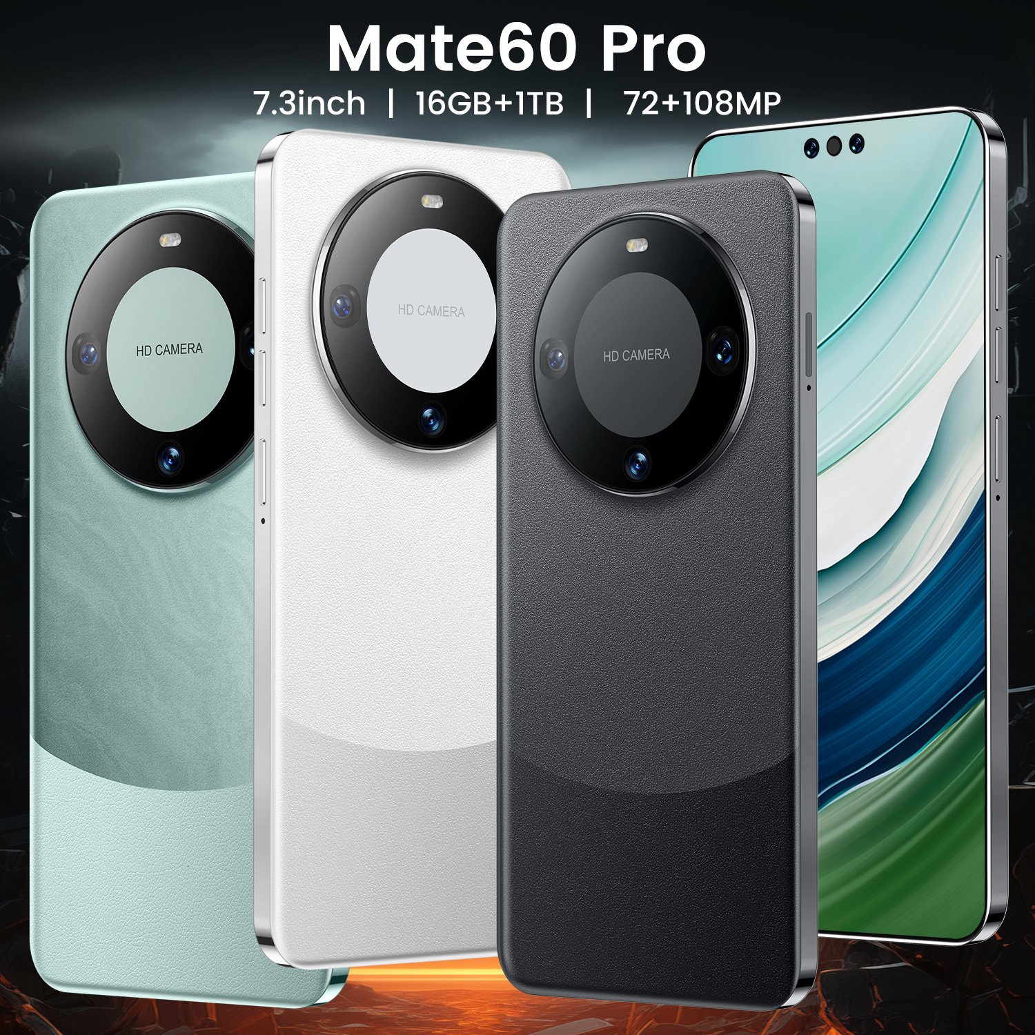 2024 Hot Selling Mate 60 Pro 16GB+1TB Cellphone 7.3 Inch Full Display Android 13.0 Mobilephone 5G Smartphone