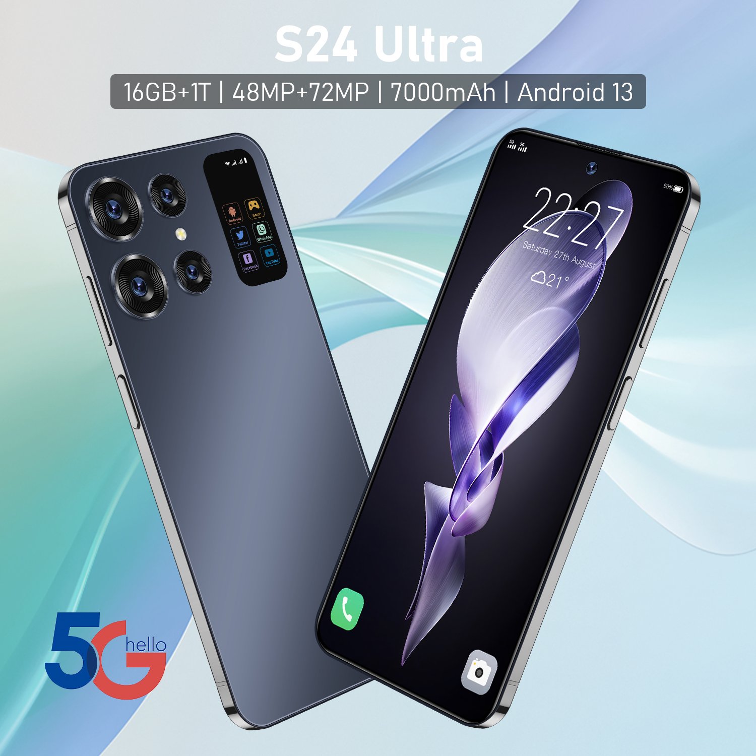 OEM S24+ultra Phone High Q Phone Android 13 Global Version Unlocked 4g 5g Smartphone LCD Screen Mobile Phone