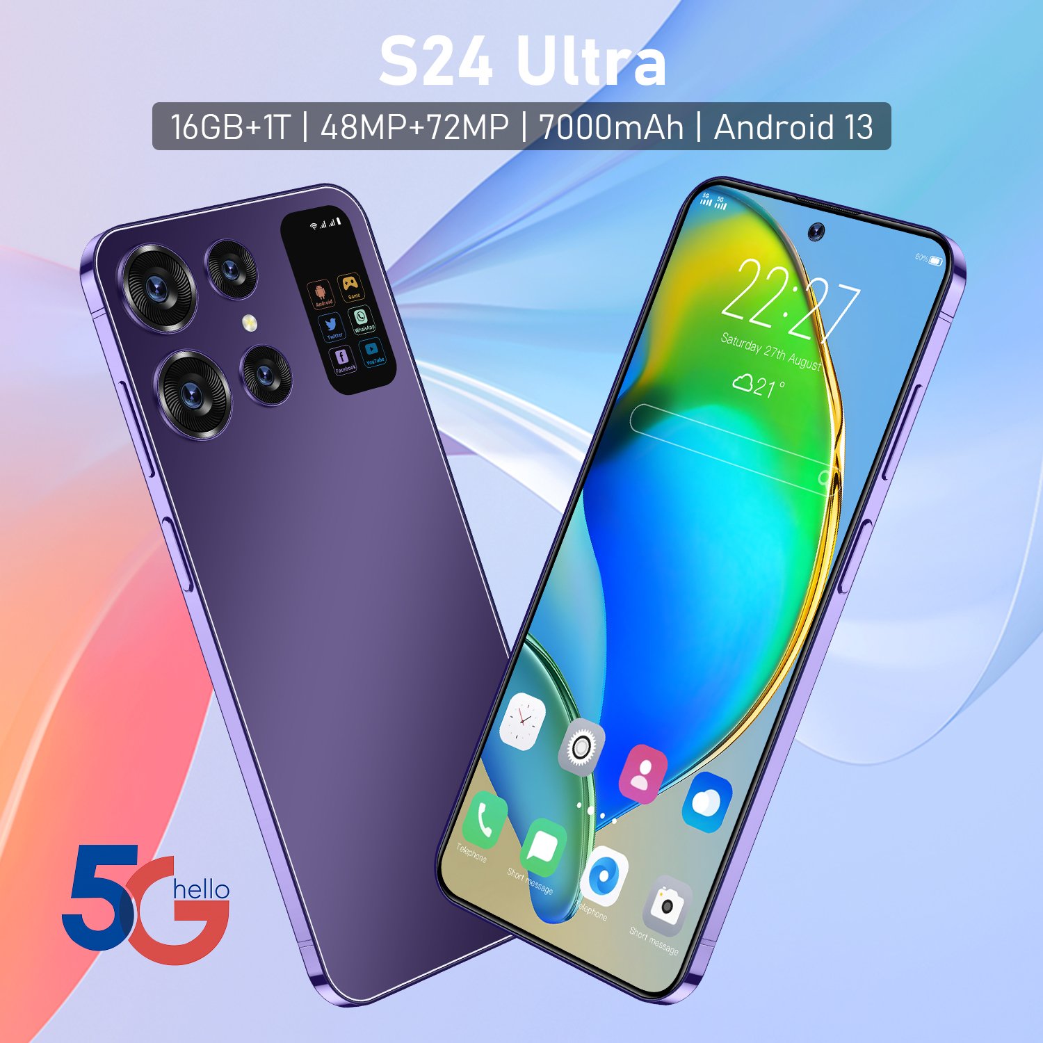 OEM S24+ultra Phone High Q Phone Android 13 Global Version Unlocked 4g 5g Smartphone LCD Screen Mobile Phone