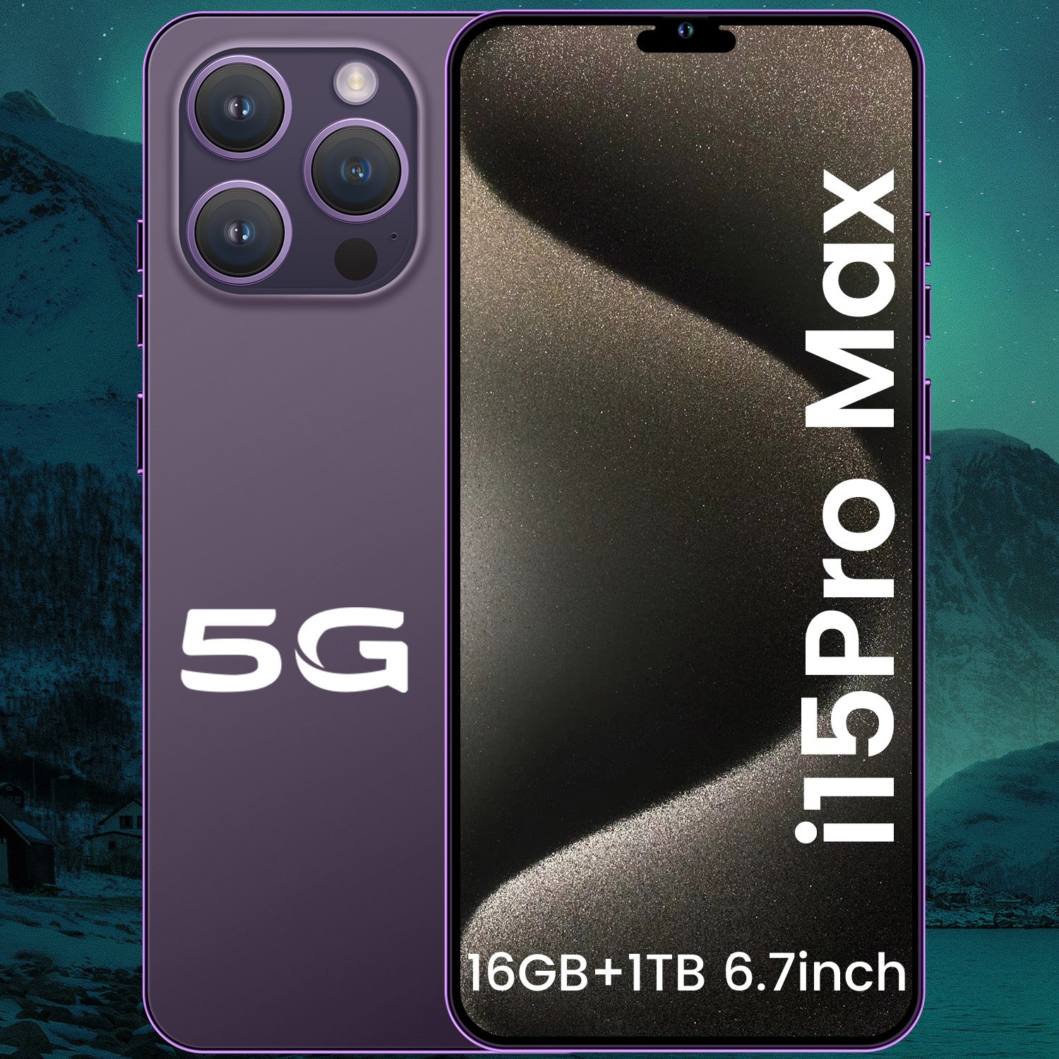 Have Logo Clone 15 pro max 6.8 inch screen 4G 5G smartphone 8GB+512GB unlocked i cell phone 15 pro max Cheap Version Dual Sim