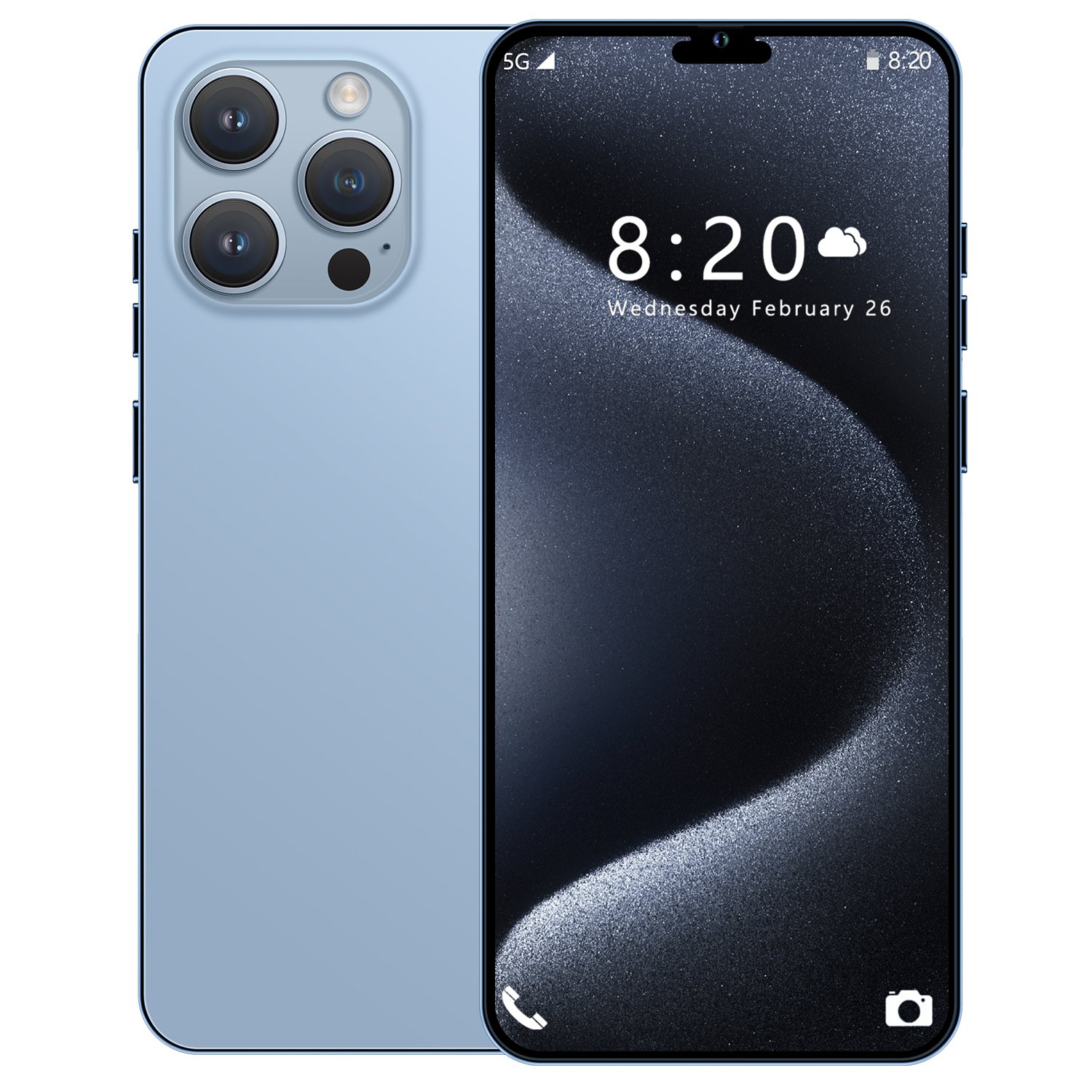 Newest Version 15 pro max 6.8 inch Clone 15 Pro 4G 5G smartphone 8GB+1TB unlocked Dual Sim Card 64MP Cheap i15 Phone Have Logo