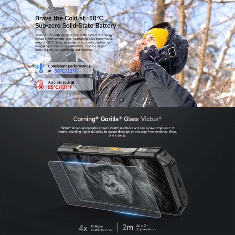 2024 Latest Original Ulefone Armor 27 Pro 5G Smartphone 12GB+256GB Android 14 Dual SIM Card 6.78-inch Chinese 5G Mobile Phones