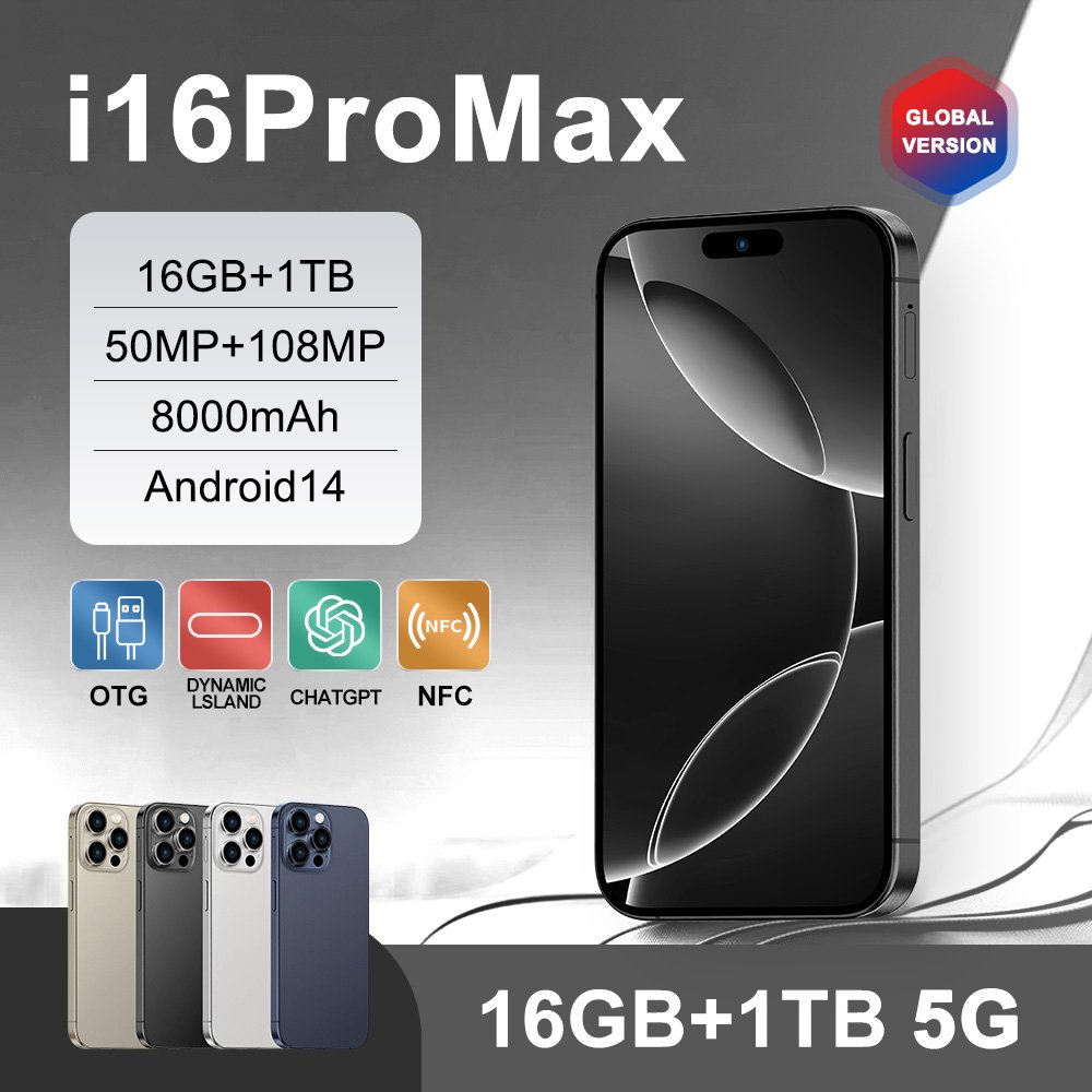 Slimoro Use Mobile Phone Movile Celular i For Phone 16 Pro Max Mini Telefon Mobile Phone Xiaomii Cep Telefonu Smartphone 5G 2024