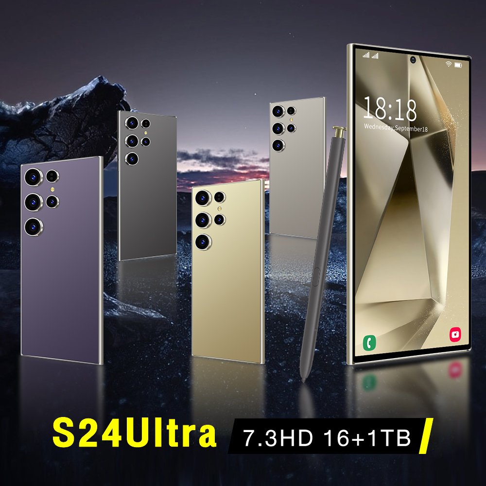 Hot Selling S24 ULTRA original High Quality 7.3 inch 16GB+1TB 72MP+108MP cellphone Smartphone 5G Mobile Cell Phone