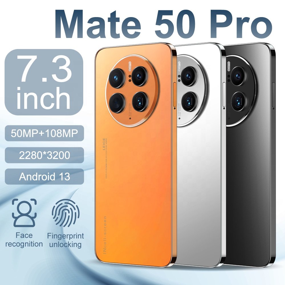 Global Version Mate50 Pro unlock 5G Smartphone 7.3 Inch Big Screen 512GB Android GSM mobile phones 64MP HD Camera cell phone