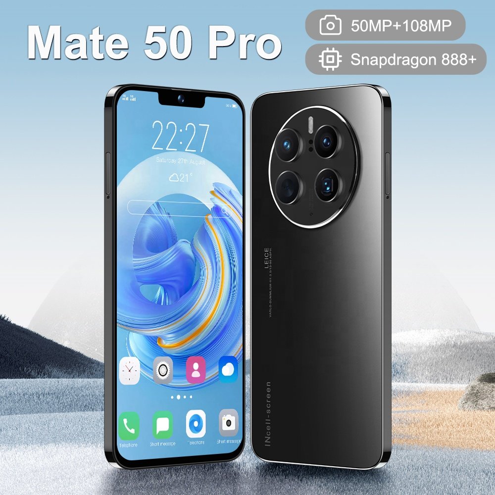 Global Version Mate50 Pro unlock 5G Smartphone 7.3 Inch Big Screen 512GB Android GSM mobile phones 64MP HD Camera cell phone