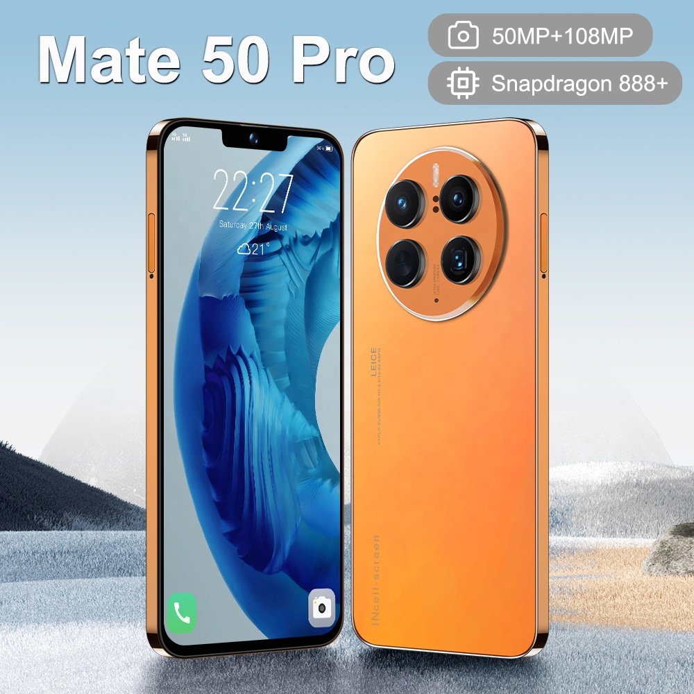 Global Version Mate50 Pro unlock 5G Smartphone 7.3 Inch Big Screen 512GB Android GSM mobile phones 64MP HD Camera cell phone