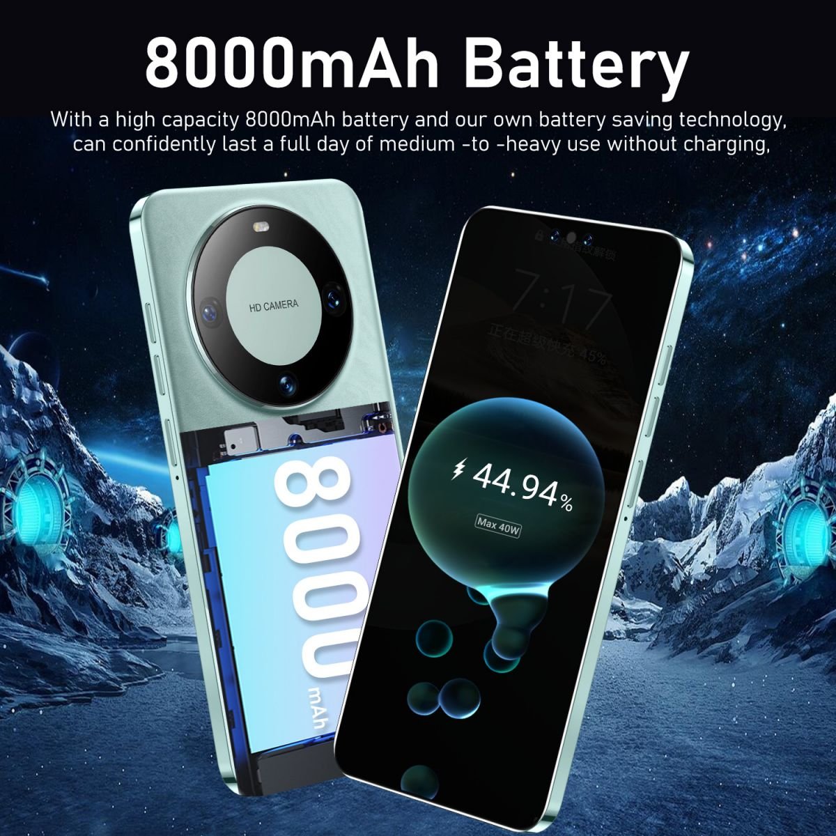 Hot Selling Mate 60 Pro Original 7.3 inch 16GB+1TB 72MP+108MP Android 13 Smartphones 5G Cellphones Mobile Phone