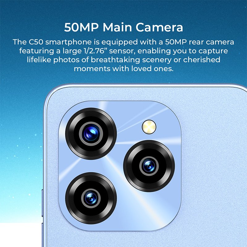 Oukitel C50 5G Smartphone Global Version 6.8'' MTK Dimensity 6100+ Octa Core 5150mAh 6GB+128GB Mobile Phone 50MP Camera