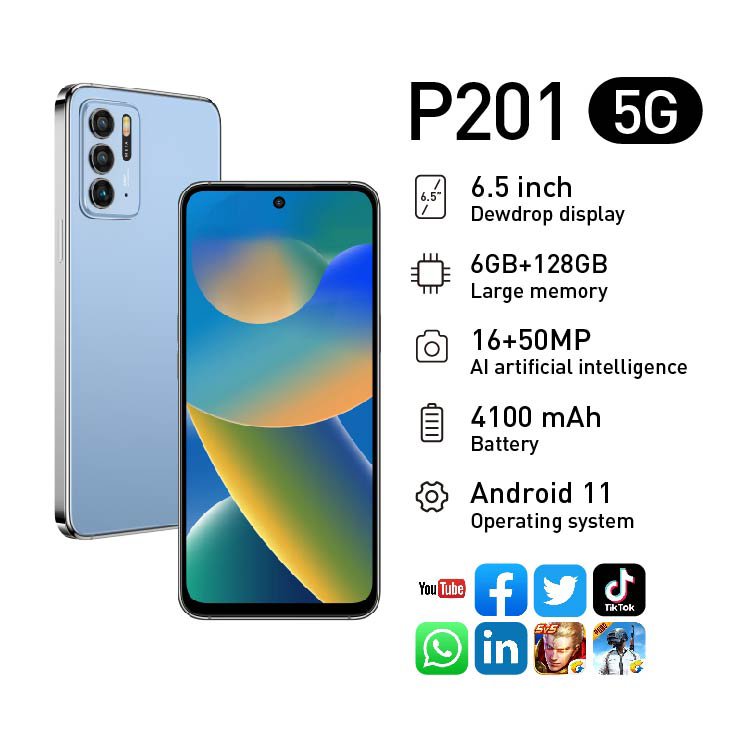 2023 Hot unlocking 6.5 inch 5G Android phone 50MP 6GB+128GB dual Sim card smartphone