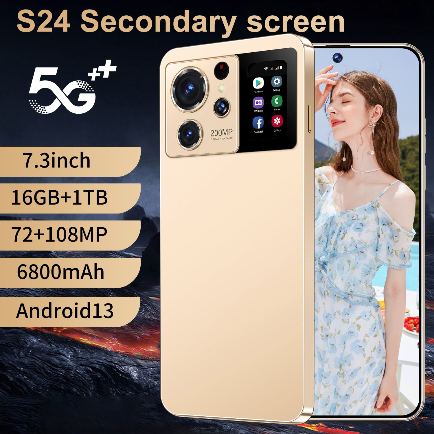 2024 Hot Selling S24 Ultra 16gb+1tb 7.3 Inch Phone Full Display Android 13.0 Mobilephone Cellphone 4g&5g Smartphones