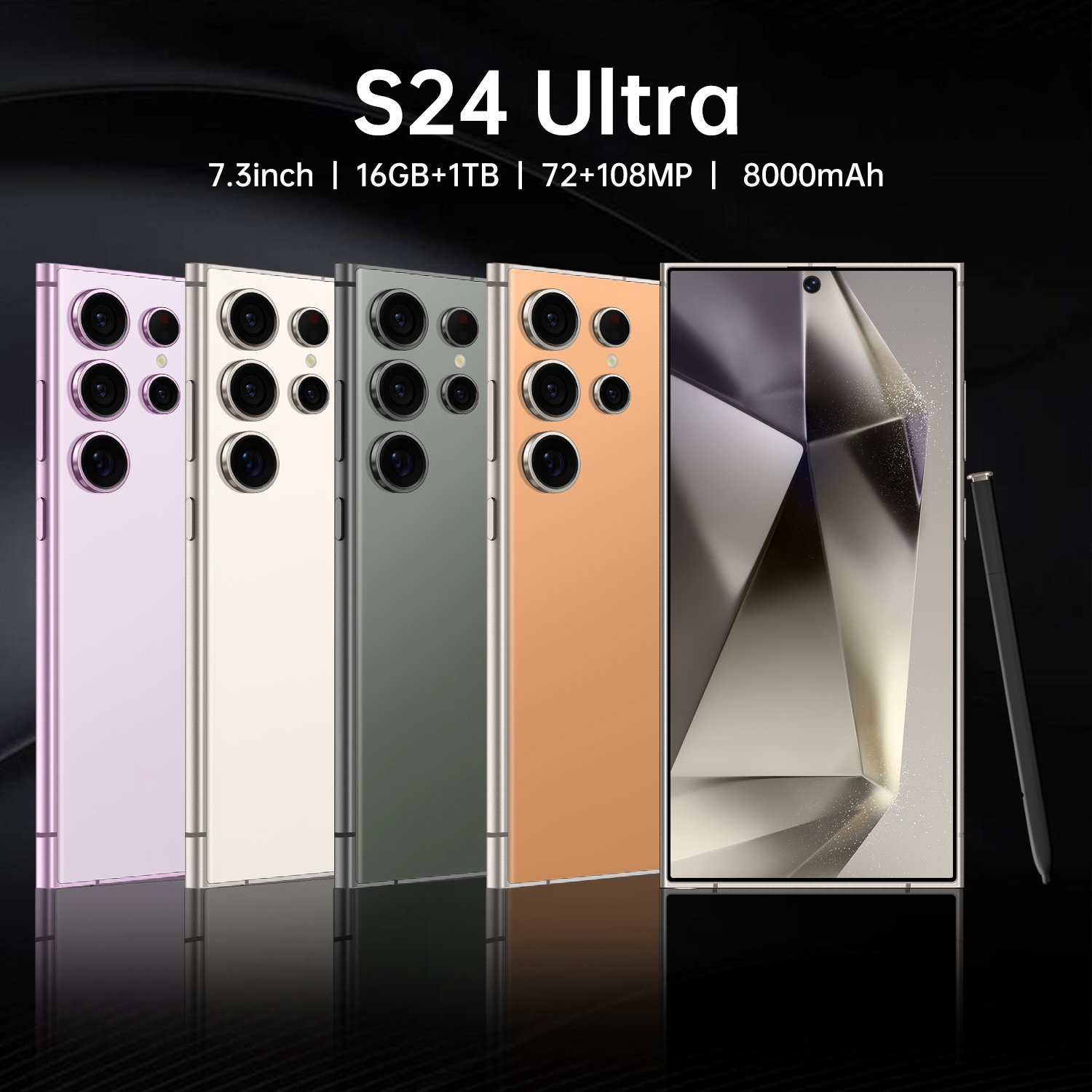 2024 New Original PHONE S24 Ultra 16GB+1TB 5G 6.7-inch MTK6889 48MP 108MP Android 12 5G Smartphone