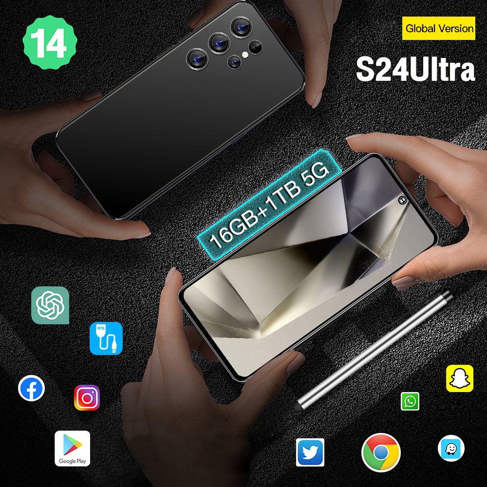 2024 Brand New S24 Ultra Phone 6.8 inch 1TB 4G 5G Smartphones Have Logo And Original Packing for Clone Version S24 ultra