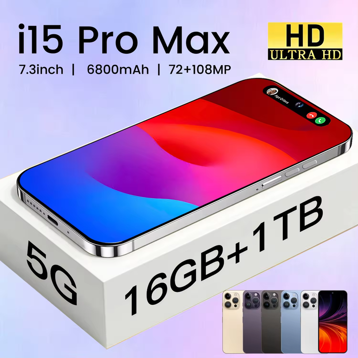 Hot Selling 15 Phone 15 Pro Max Clone IOS 8GB+512GB 6.7 Inch full Display Phone original Dual sim Have logo Mobile Cell Phone