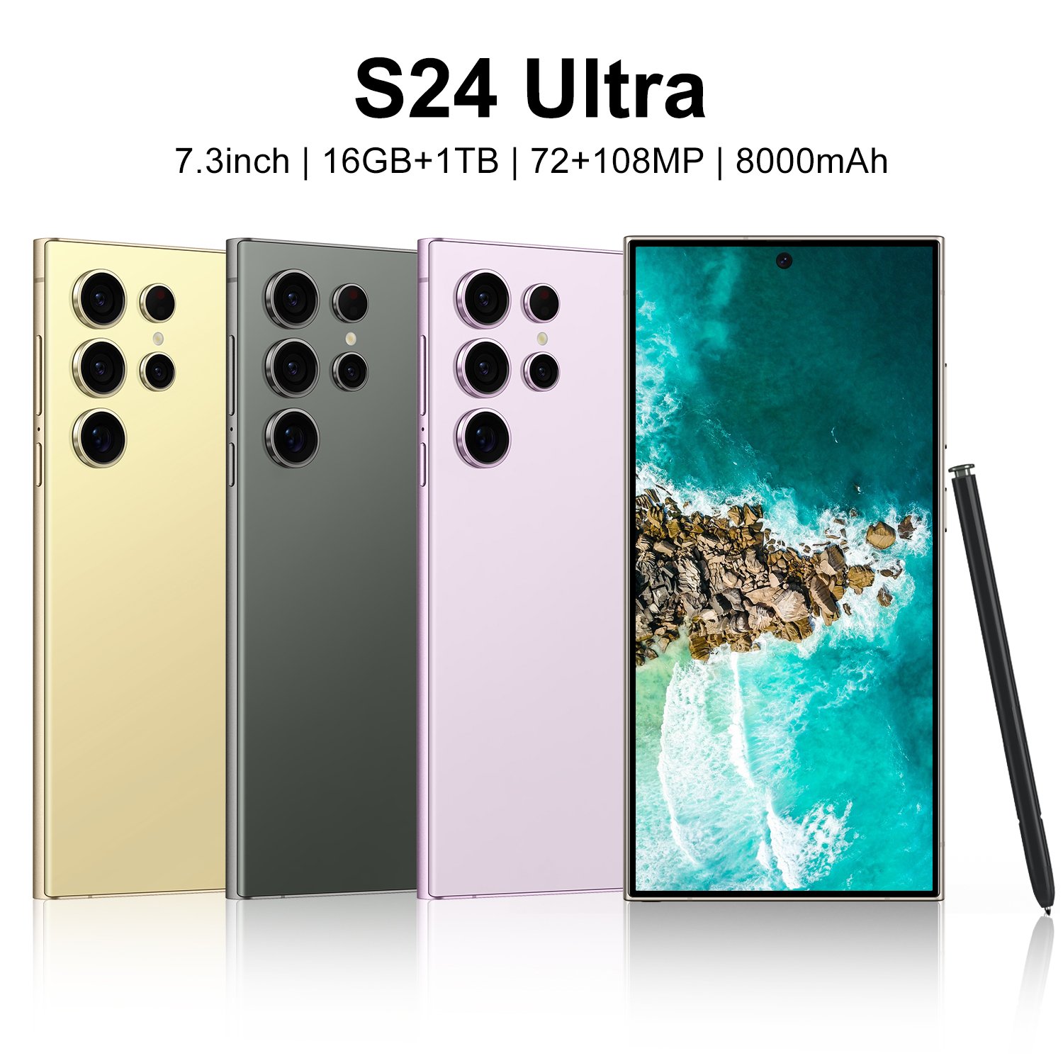 2024 Hot Selling s24 ultra 5g smartphone 7.3 HD Screen Phones Android 13 Smartphone Unlocked Chat GPT 5g AI smart Phone