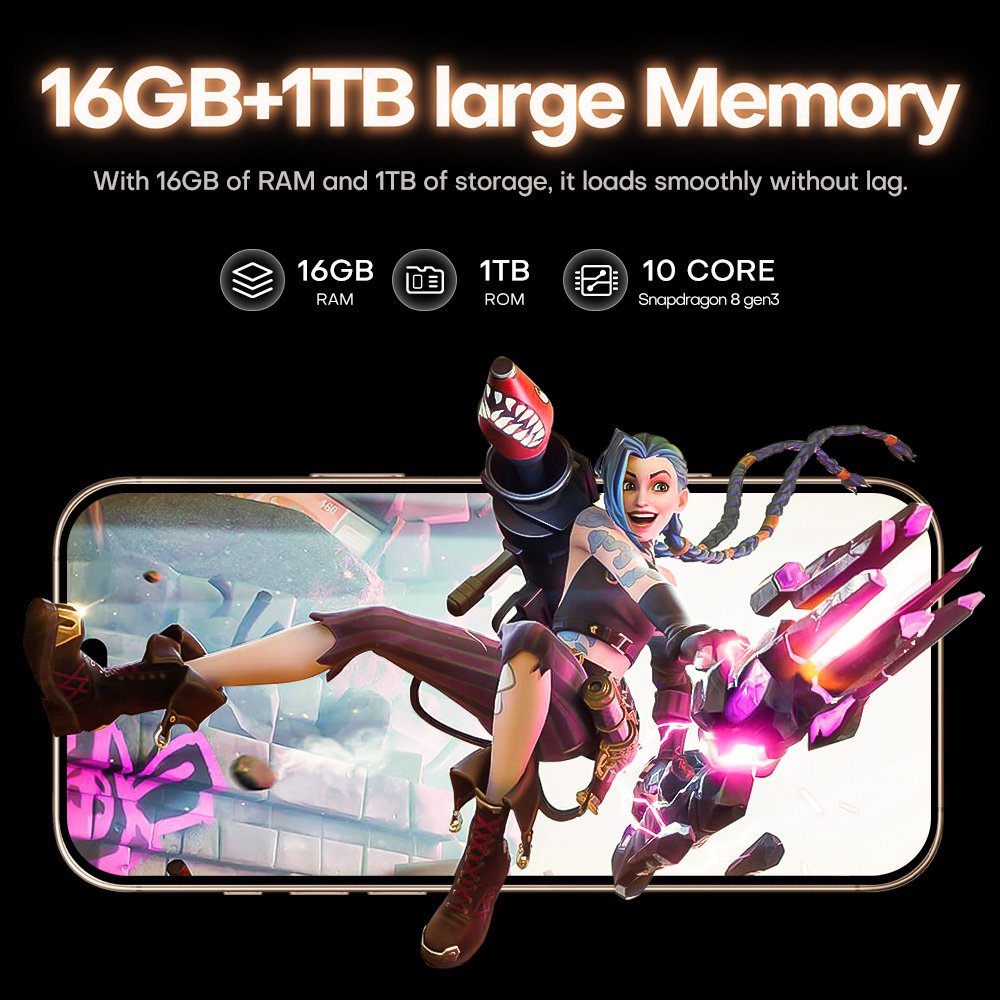 2024 Hot Selling Phone 16 pro max Original Cell Phone 8GB+512GB unlock full Display Android 13 Smart Mobile Phone 5g Smartphone