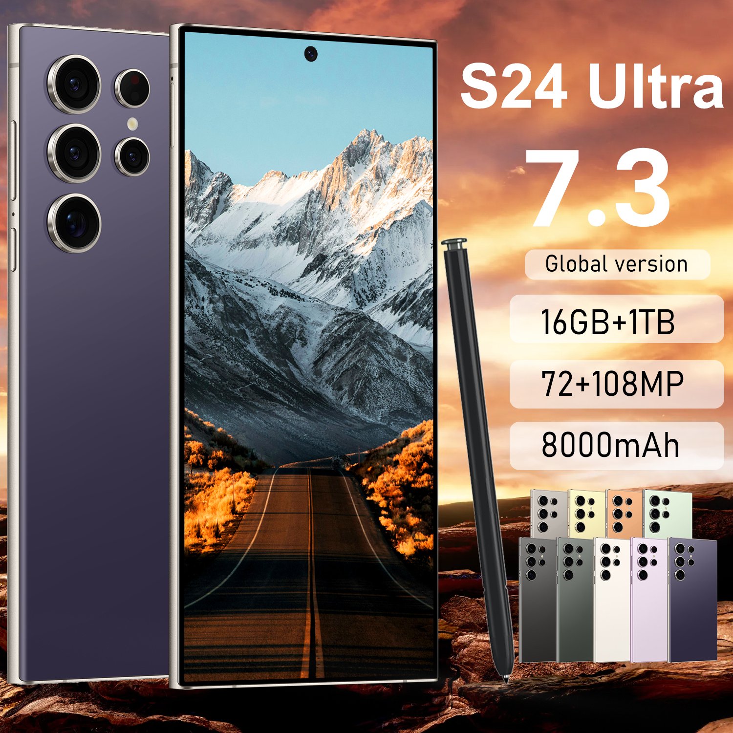 Hot Selling S24 ULTRA original 16GB+1TB 5G Android 13 Cell Phone Smartphone 7.3 inch Unlocked Full Screen Smart Mobile Phones