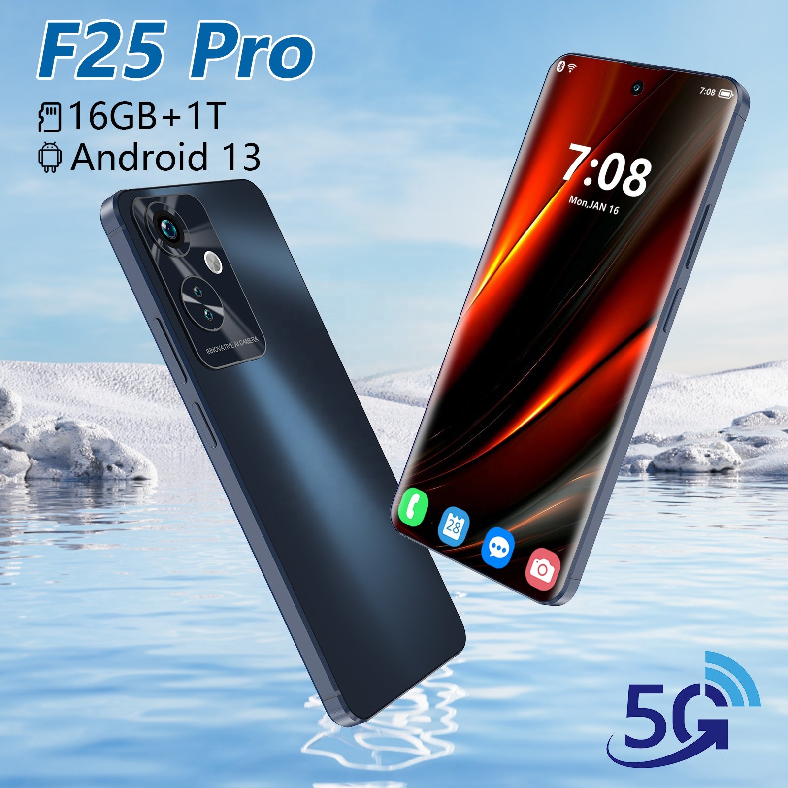 4G&5G Smartphone F25 Pro Global Version 7-inch display 16GB + 1TB New Big Screen Android Mobile Phone