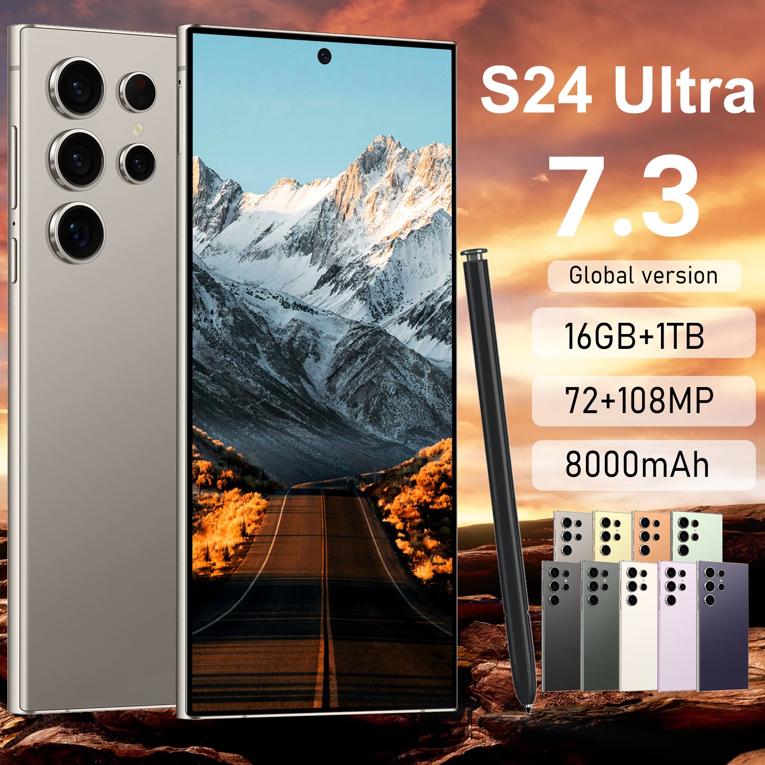 Large battery S24+ ultra 5G upgrade mobile phone 16GB+1TB large memory smart phone gaming mobile phone