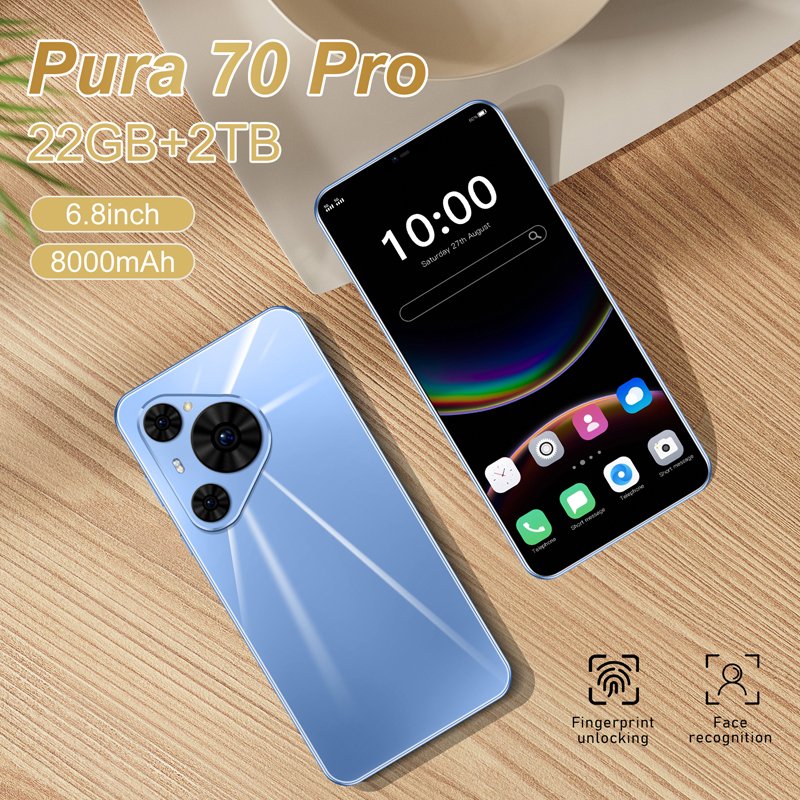 4+128GB 4G Unlocked Pura 70 Pro Clone Cell Mobile Phone Private White Label Smartphone