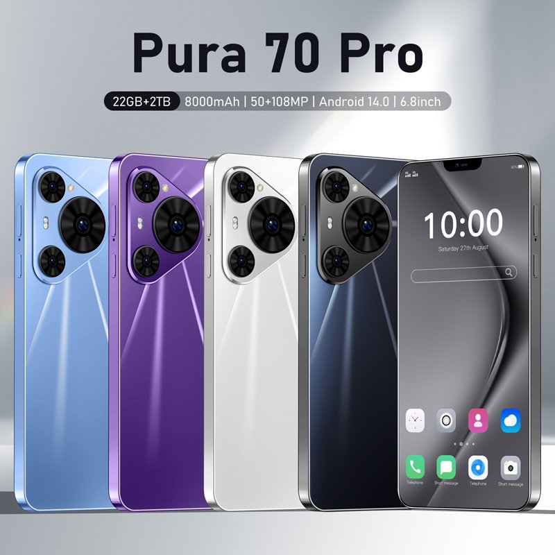 4+128GB 4G Unlocked Pura 70 Pro Clone Cell Mobile Phone Private White Label Smartphone