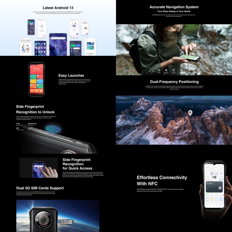 High quality fashion phone DOOGEE V30 Pro 12GB+512GB 200MP 5G smartphone 10800mAh 6.58-inch Android 13 5G mobile phones